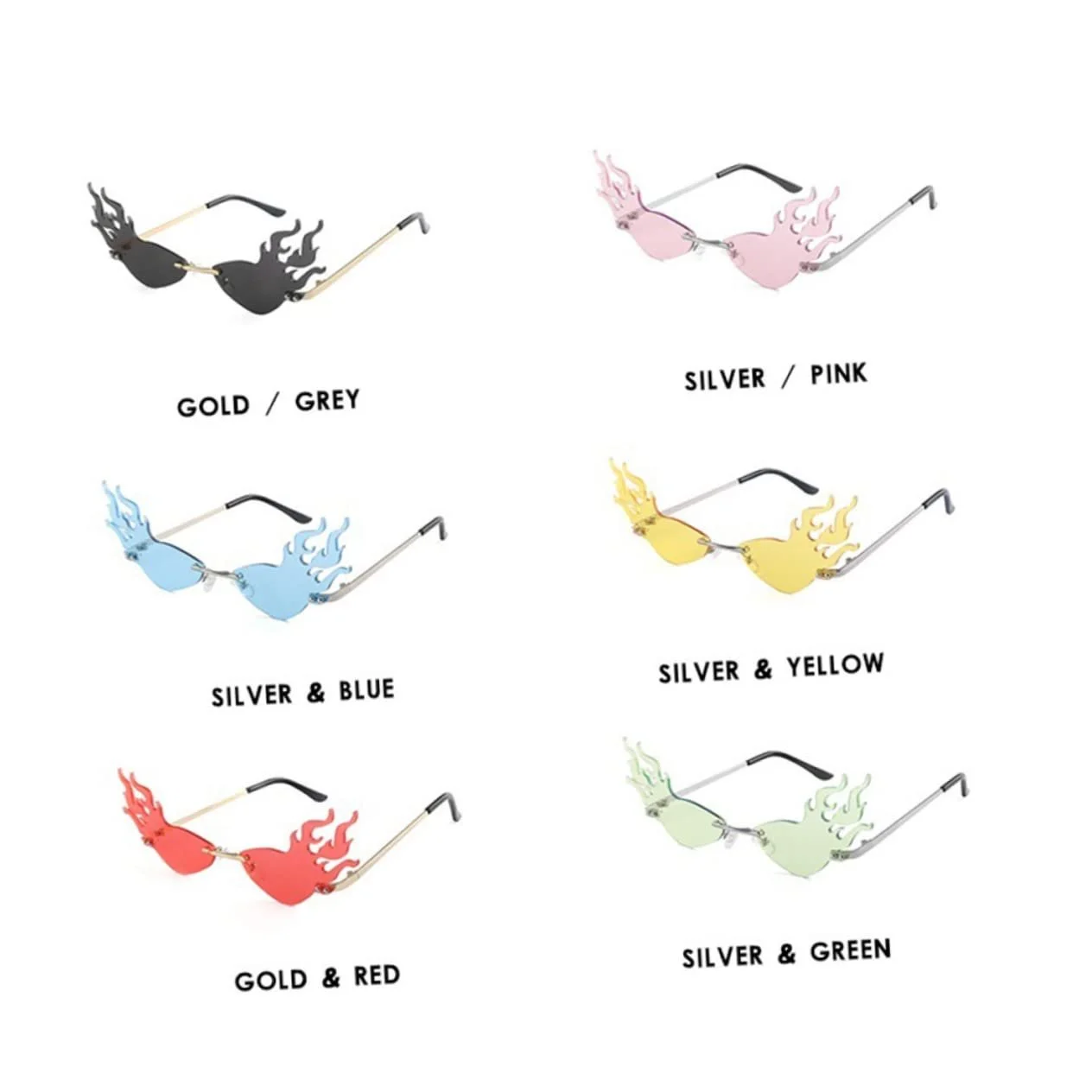 Солнцезащитные очки Пламенные PACKOVE, 2 шт, Красные, Желтые, фото №2