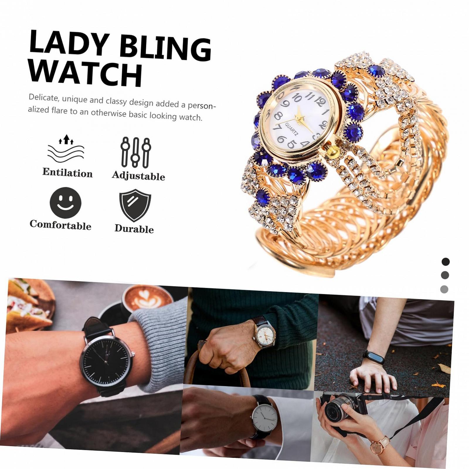 Годинник LIFKOME жіночий з блискучим браслетом, синій, фото №2 Годинник LIFKOME жіночий з блискучим браслетом, синій, фото №2