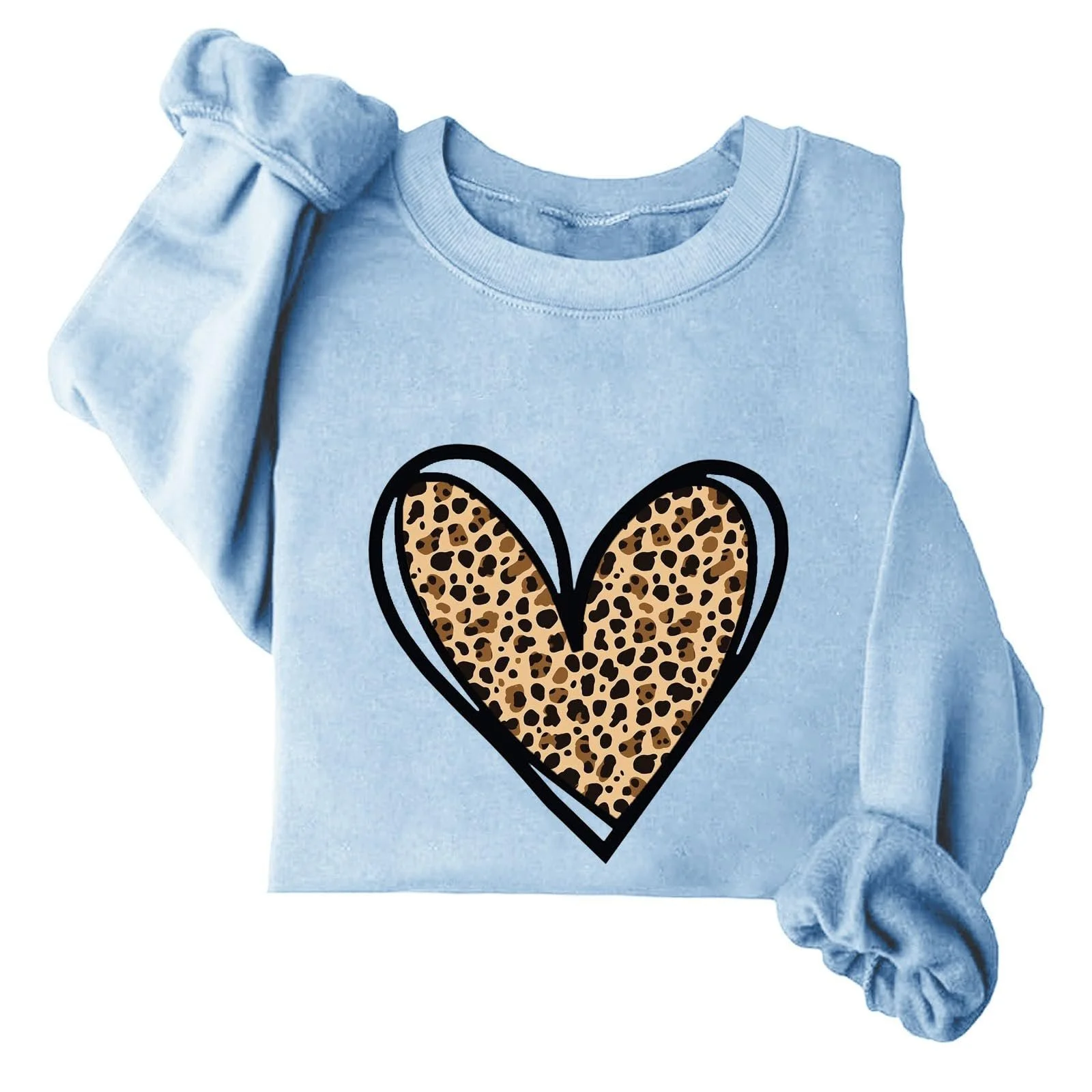 Женский Свитшот Komiseup Basic Круглый вырез Длинный рукав Oversize Y2K Пуловер Леопардовый принт M Streetwear, 08, фото №4 Женский Свитшот Komiseup Basic Круглый вырез Длинный рукав Oversize Y2K Пуловер Леопардовый принт M Streetwear, 08, фото №4