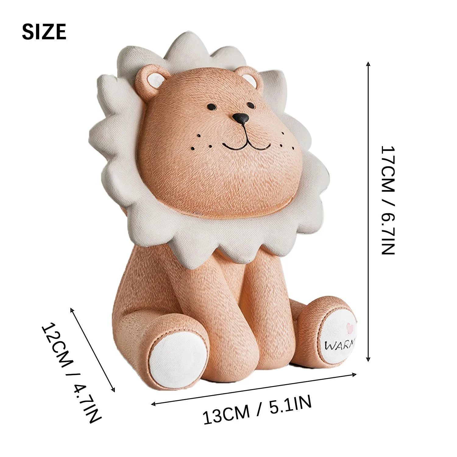 Скарбничка лев зі смоли небитка коричневий, фото №2