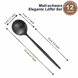 Ложка Bestdin Матовая Черная, 12 шт, 12 см synthetic.ua - Фото 1