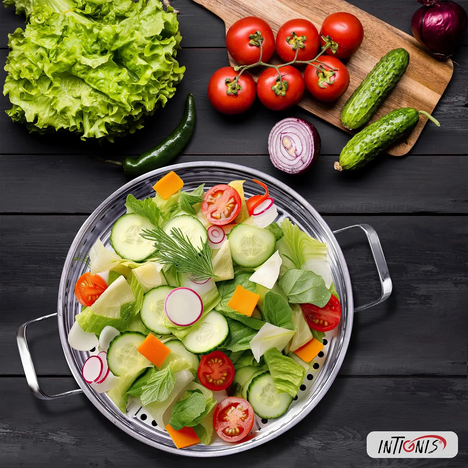 Сотейник антипригарний з кришкою для індукційних, газових та електричних плит з носиком нержавіюча сталь, фото №3