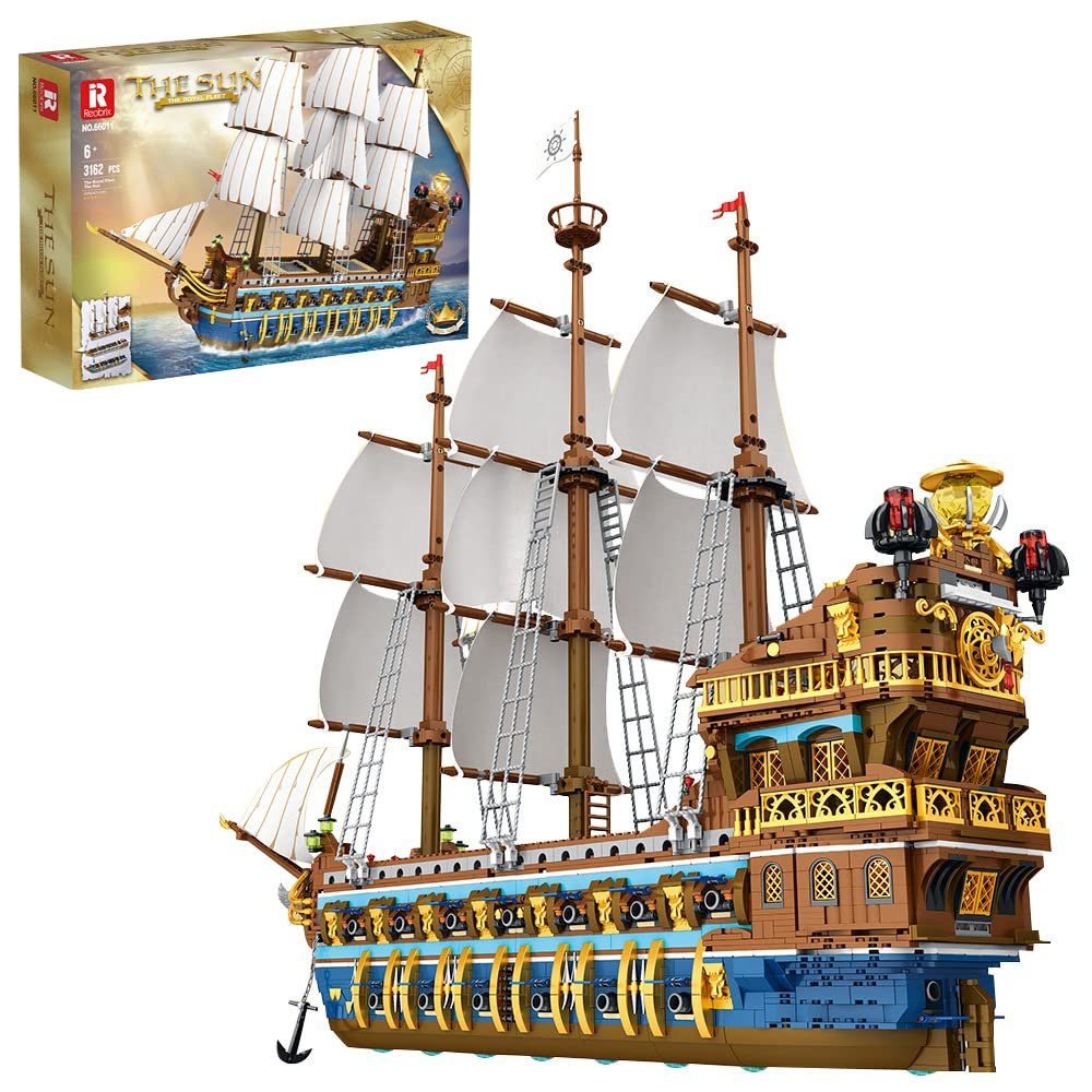 Корабель для складання Reobrix 66011 3162 шт. MOC Вітрильник, фото №1