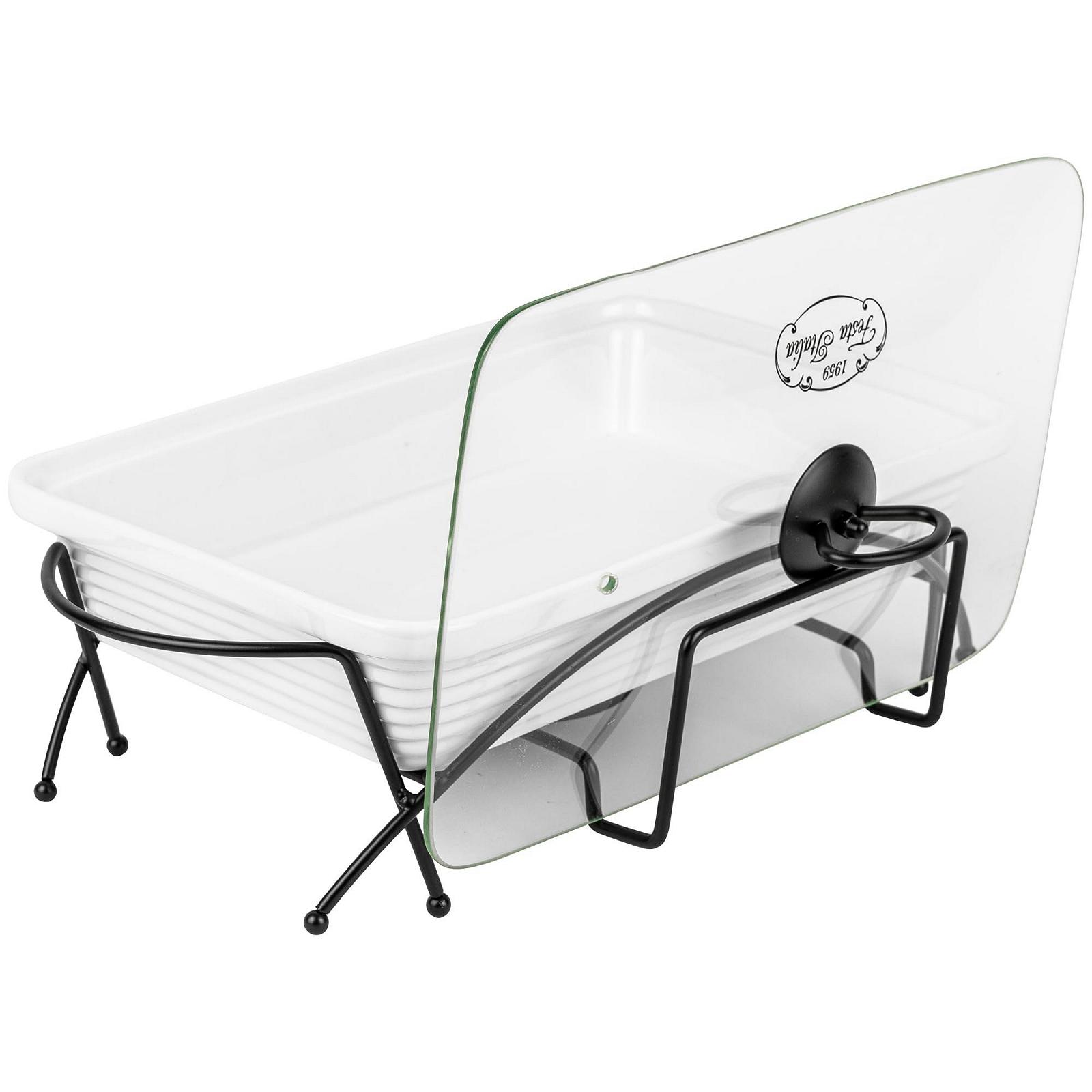 Гусятниця для запікання керамічна з кришкою та підставкою 2 л Прямокутна Біла, фото №5 Гусятниця для запікання керамічна з кришкою та підставкою 2 л Прямокутна Біла, фото №5