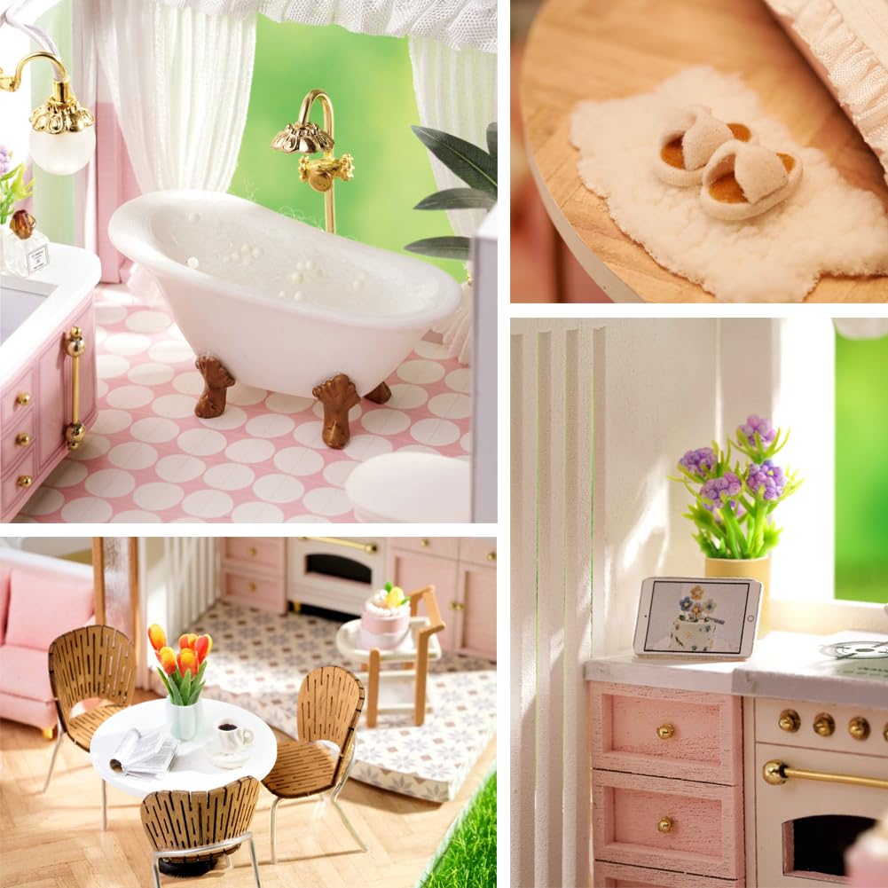 Будиночок Ляльковий Дуplex Apartment із захисною кришкою та музичною скринькою DIY Мініатюрні меблі 3D Пазл із LED підсвіткою, фото №5