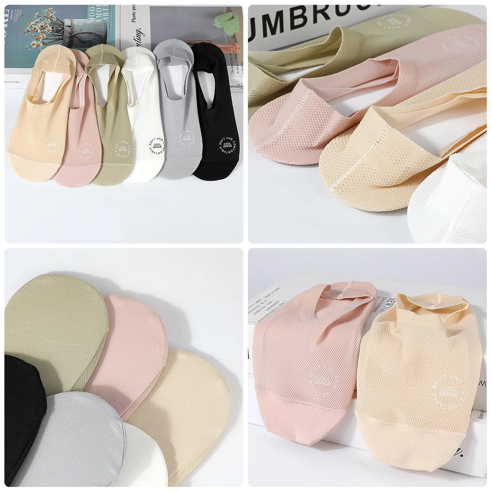 Жіночі шкарпетки Типу No Show Без бренду Сітка, надзвичайно дихаючі, фото №6