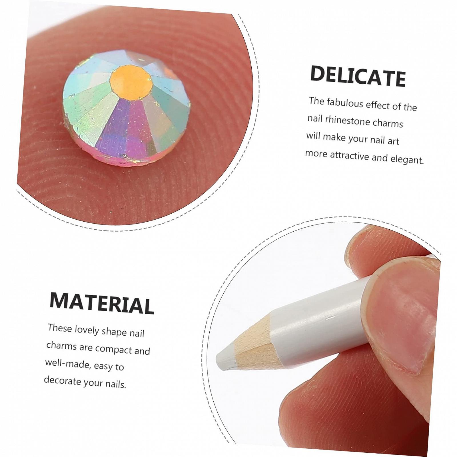 Набор для ногтей Housoutil Наклейки для украшения ногтей со стразами Коробка для макияжа Кристаллы для рукоделия Диски для ногтей 3D Плоские стеклянные аксессуары, фото №5