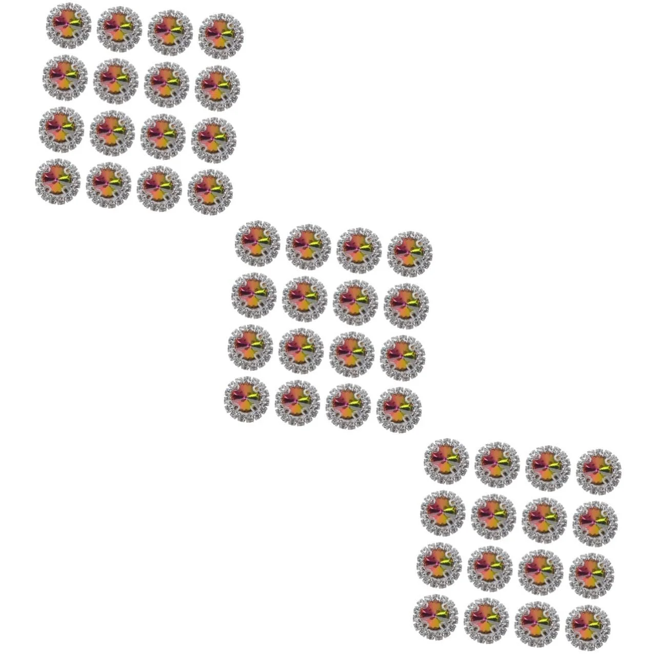 Кристаллы Operitacx 3 набора Камни Плоская задняя часть Круглые Свадебные украшения Девичник Искусственные бриллианты Для украшения дома 20 штук * 3, фото №1