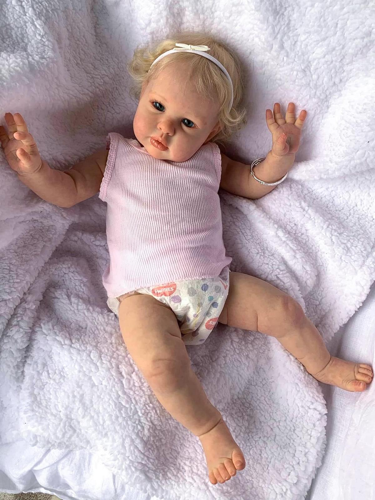 Кукла Zero pam Reborn Baby Girl Baby Doll 60 см Blue Eyes, фото №2