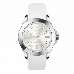 Женские часы Ice-Watch ICE Steel White Gold Белые с силиконовым ремешком 020384 (Medium) Белый - Фото 1