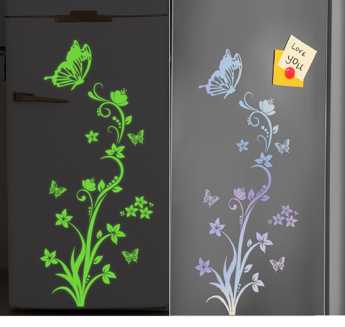 Наклейка на стіну HGDESIGN 3D Butterfly Flower Tendril що світиться (B), фото №1