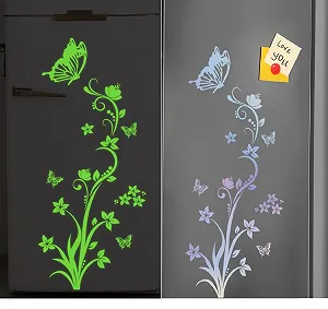 Наклейка на стіну HGDESIGN 3D Butterfly Flower Tendril що світиться (B) - Фото 1