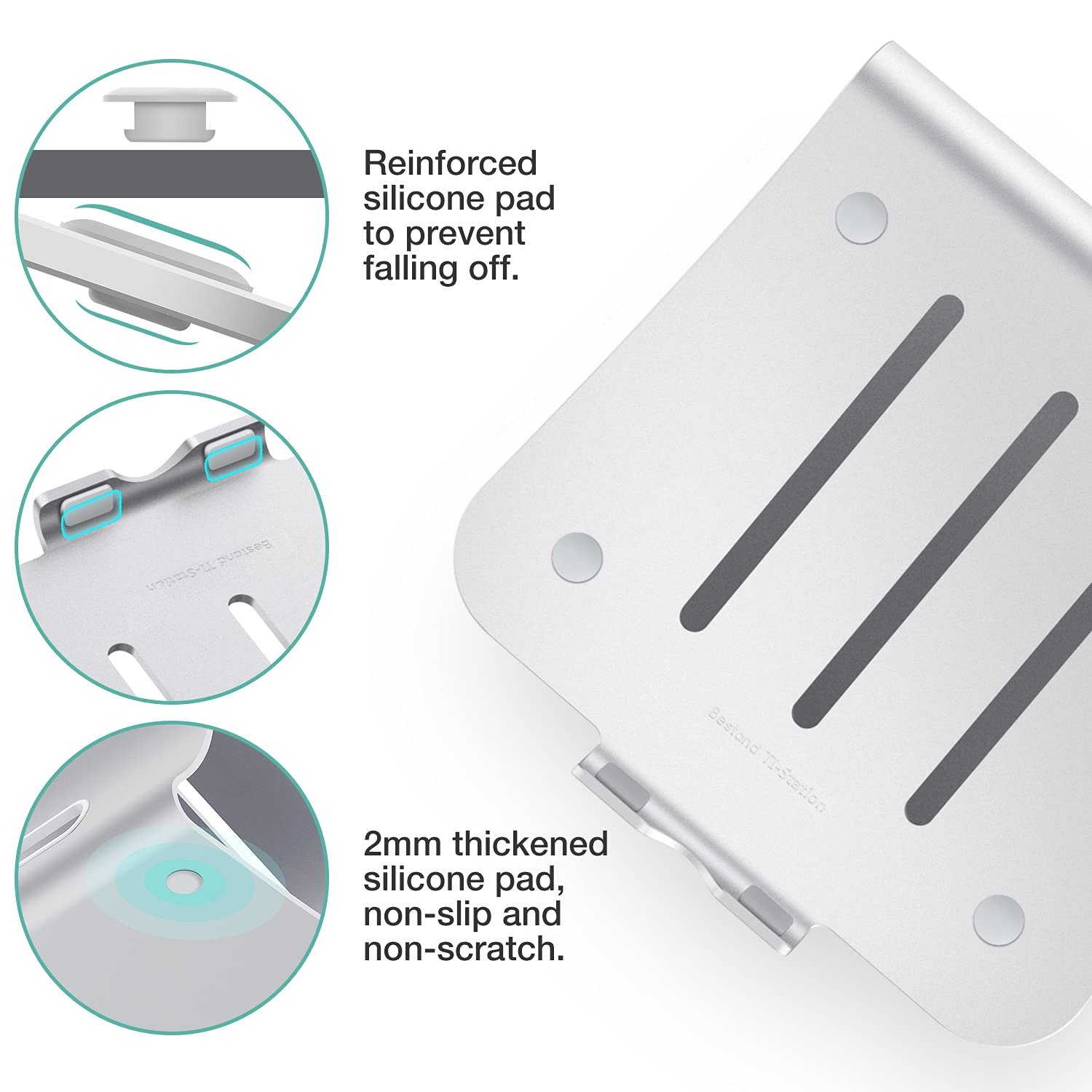 Підставка для ноутбука Apple MacBook та всіх ноутбуків Алюмінієва Срібна, фото №4 Підставка для ноутбука Apple MacBook та всіх ноутбуків Алюмінієва Срібна, фото №4