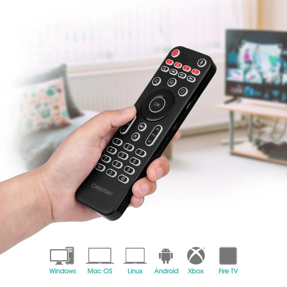 Пульт дистанційного керування з клавіатурою Orbsmart AM-1 Pro / Чорний, фото №4 Пульт дистанційного керування з клавіатурою Orbsmart AM-1 Pro / Чорний, фото №4