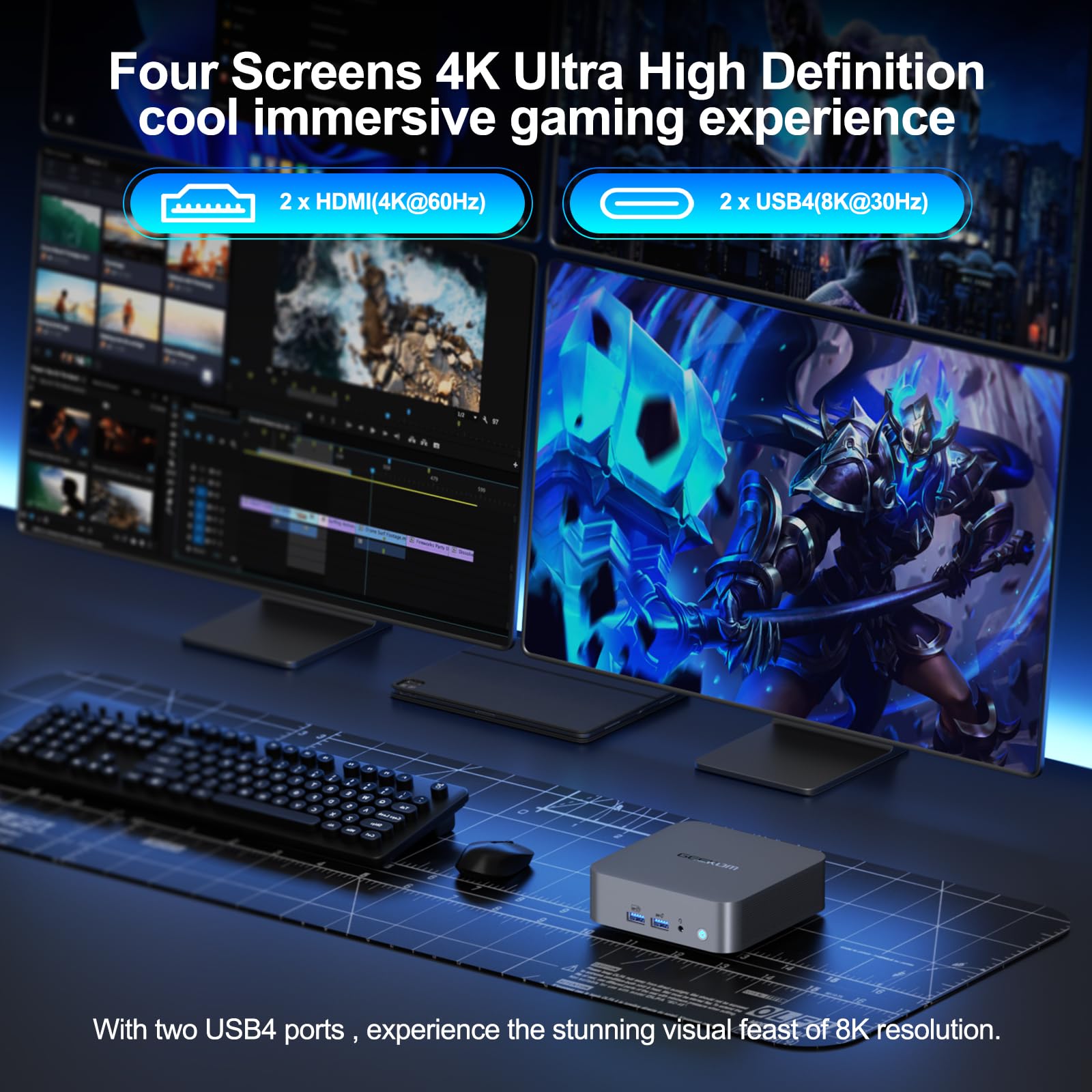 Mini ПК GEEKOM GT13 Pro i9 13900H DDR4 32GB RAM 2TB SSD USB4.0/8K UHD/WiFi 6E/2.5Gbps LAN, фото №5
