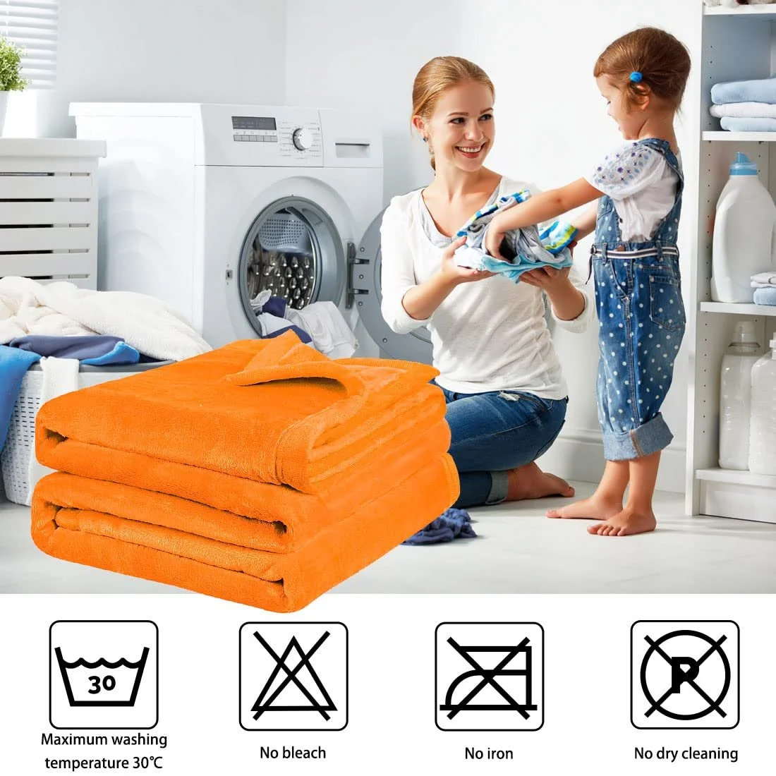 Покривало PiccoCasa Фліс Помаранчевий 200 x 230 см, фото №8