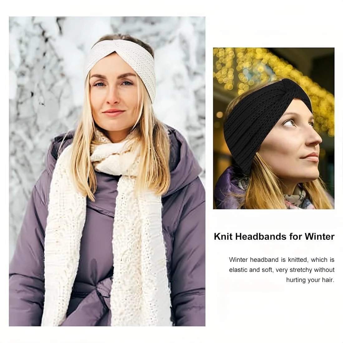 Набір жіночих зимових пов'язок на голову, фото №6