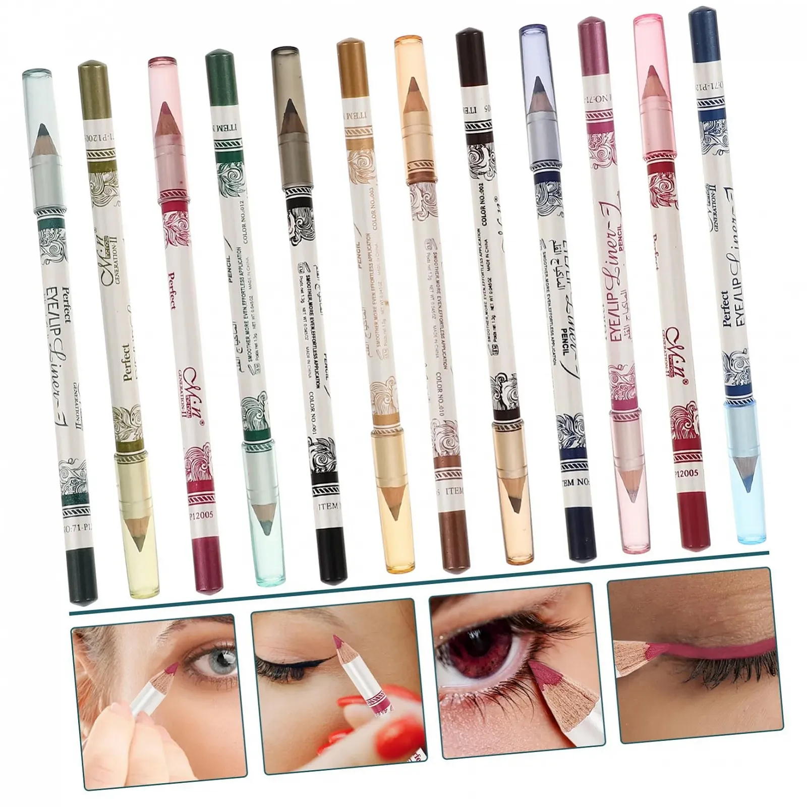 Карандаш для глаз NOLITOY 12 цветов Блестящий, фото №4