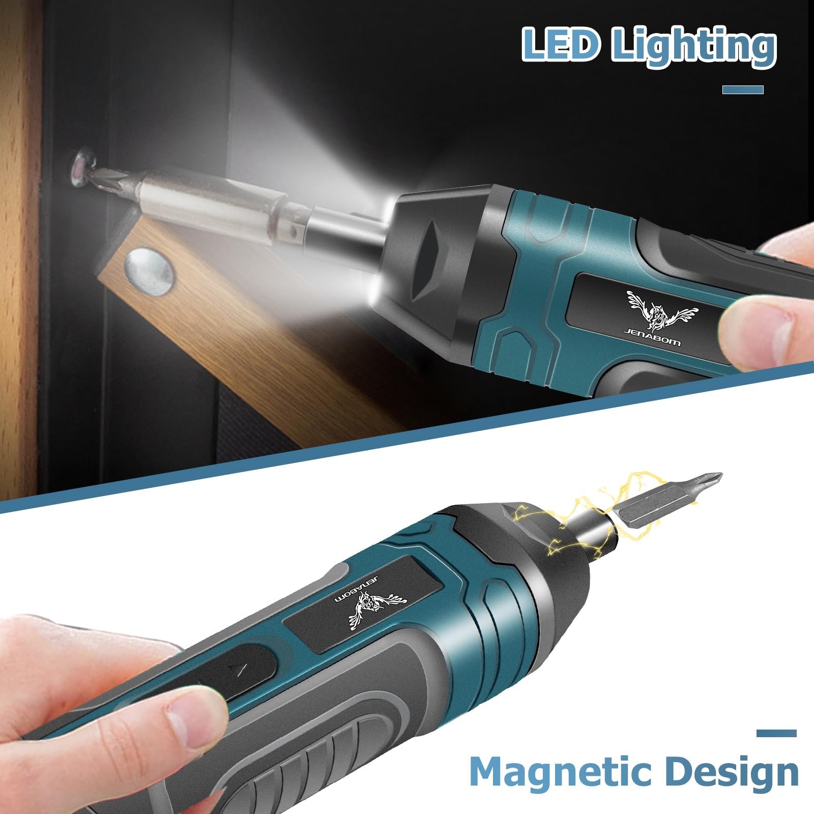 Викрутка електрична JENABOM пряма маленька бездротова 3.6 В 5 Н·м (21-елементний набір), фото №4