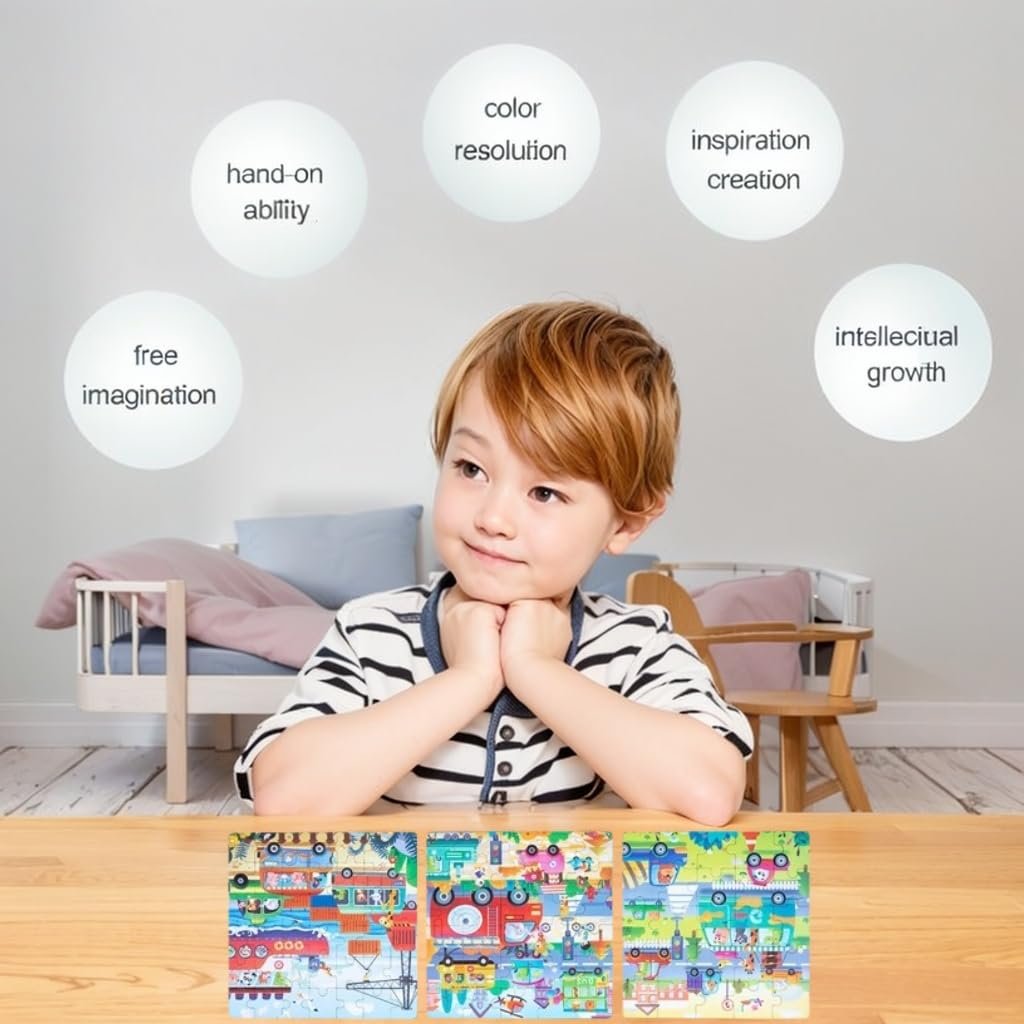 Магнитный пазл Traffic 3-в-1 25-30-42 детали, фото №3