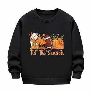 Свитшот для девочки Pumpkin Print, размер 164. С длинными рукавами, флисом, круглым вырезом. Для осени и зимы. - Фото 1