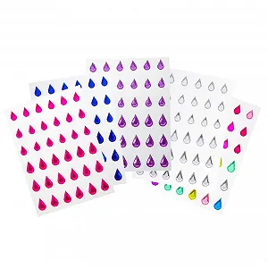 Наклейки самоклейні з камінням 5 аркушів для дівчат та хлопців для прикраси очей та обличчя для макіяжу, костюмованих вечірок та фестивалів, універсальні - Фото 1