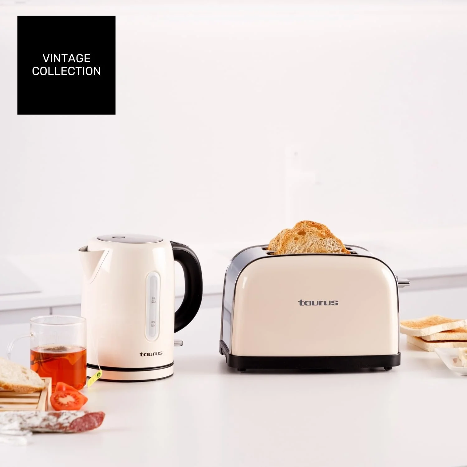 Тостер Taurus Vintage II Cream 950 Вт, 2 слоти, 7 рівнів підсмажування, 3 функції, корпус з нержавіючої сталі, самоцентрування, висувний піддон для крихт, зберігання кабелю, кремовий, фото №9