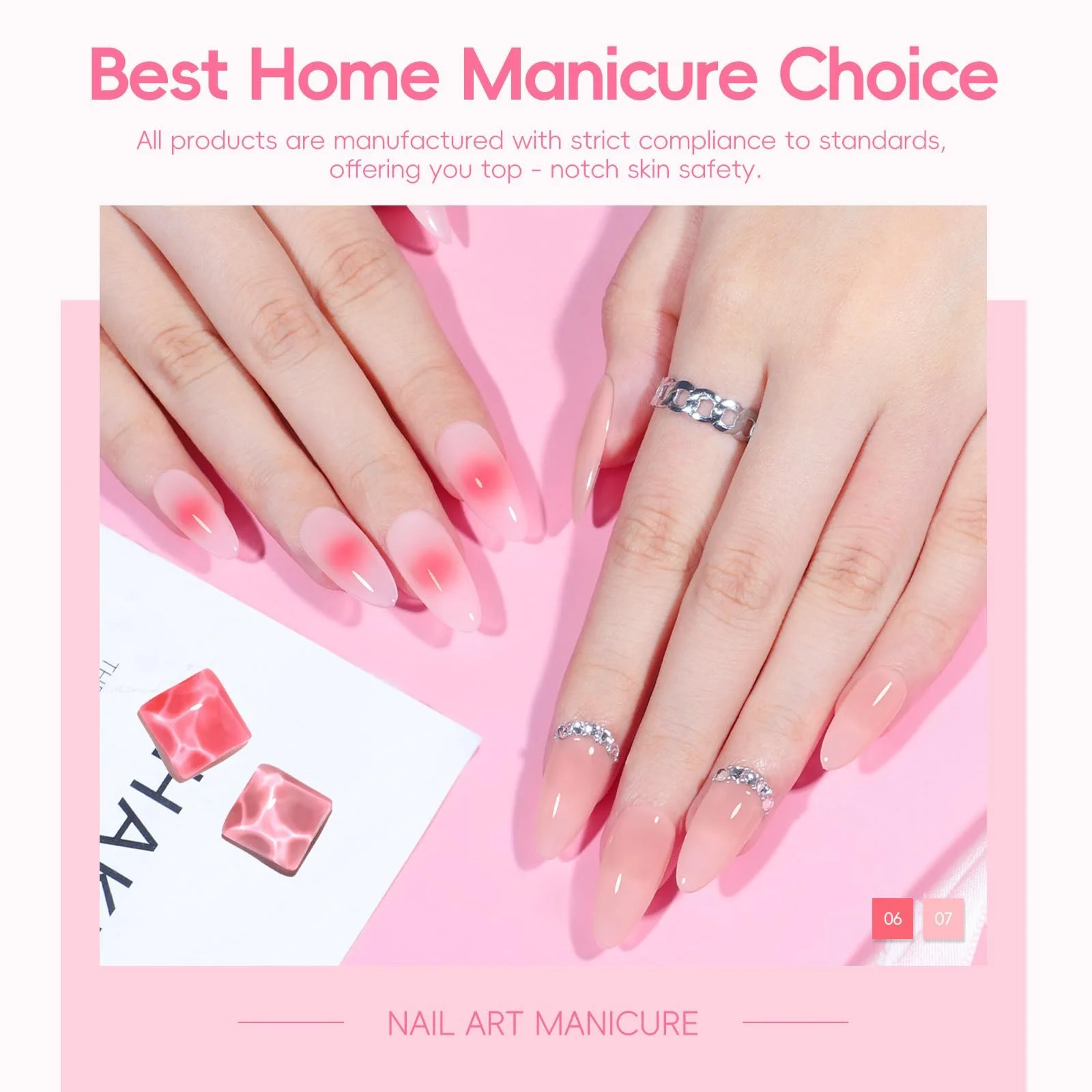 Гель-лак COSCELIA Jelly Прозрачный розовый нюдовый 25 цветов, фото №2