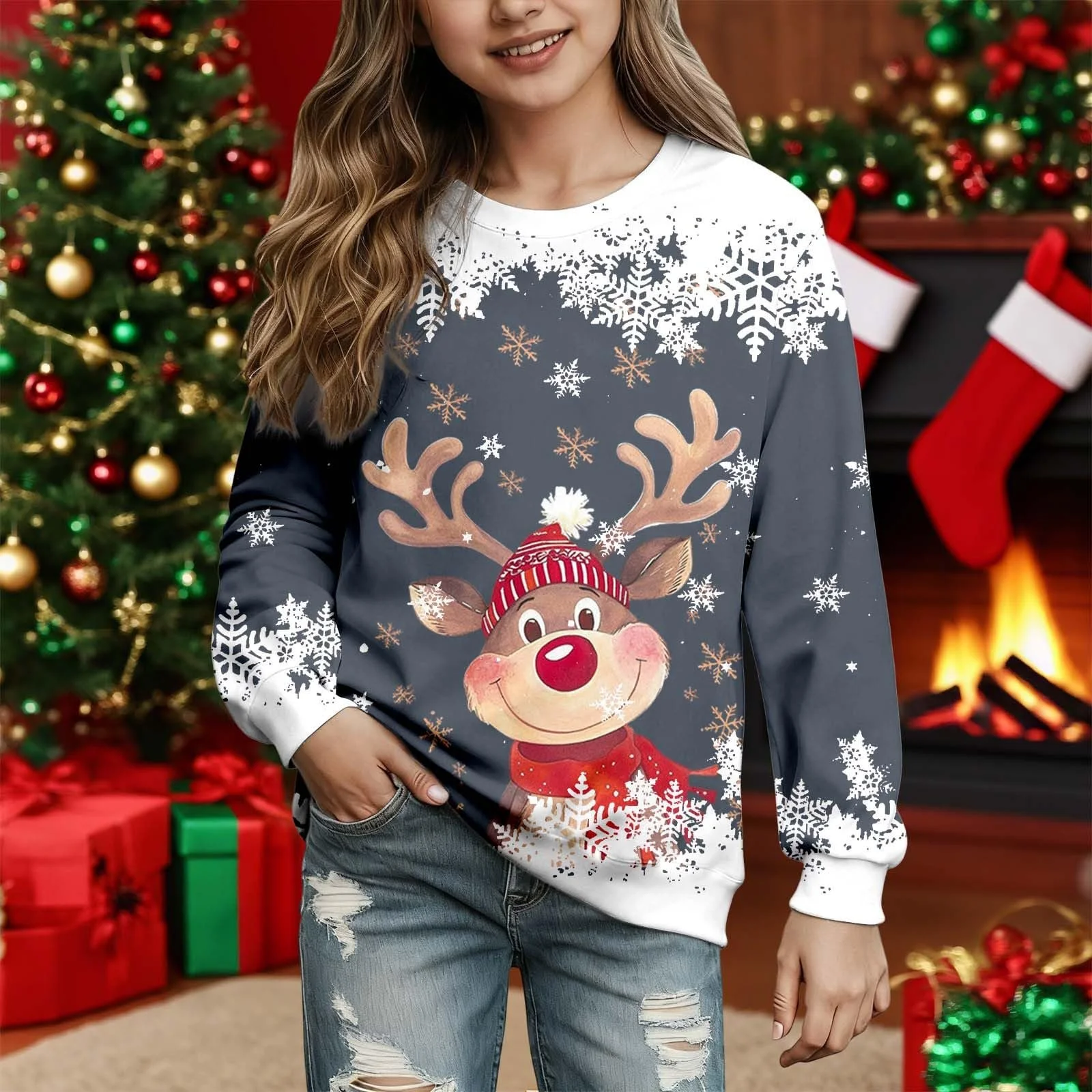 Різдвяний Світшот Generisch для дівчат, фото №3