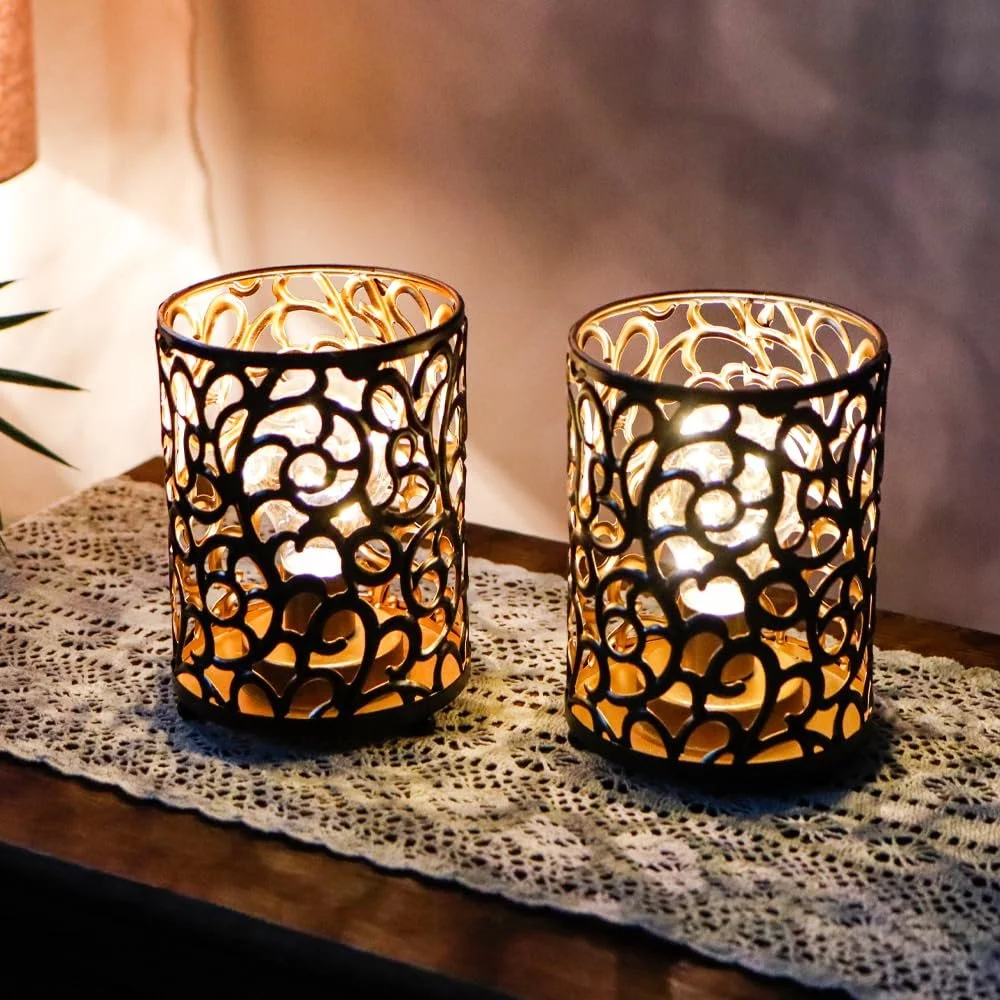 Настільна лампа JHY DESIGN Vintage 16 см Таймер 6 годин Металева Чорна (2 шт), фото №8