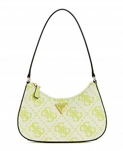 Сумка на плече GUESS Ruma Mini Top Zip з логотипом Chartreuse - Фото 1