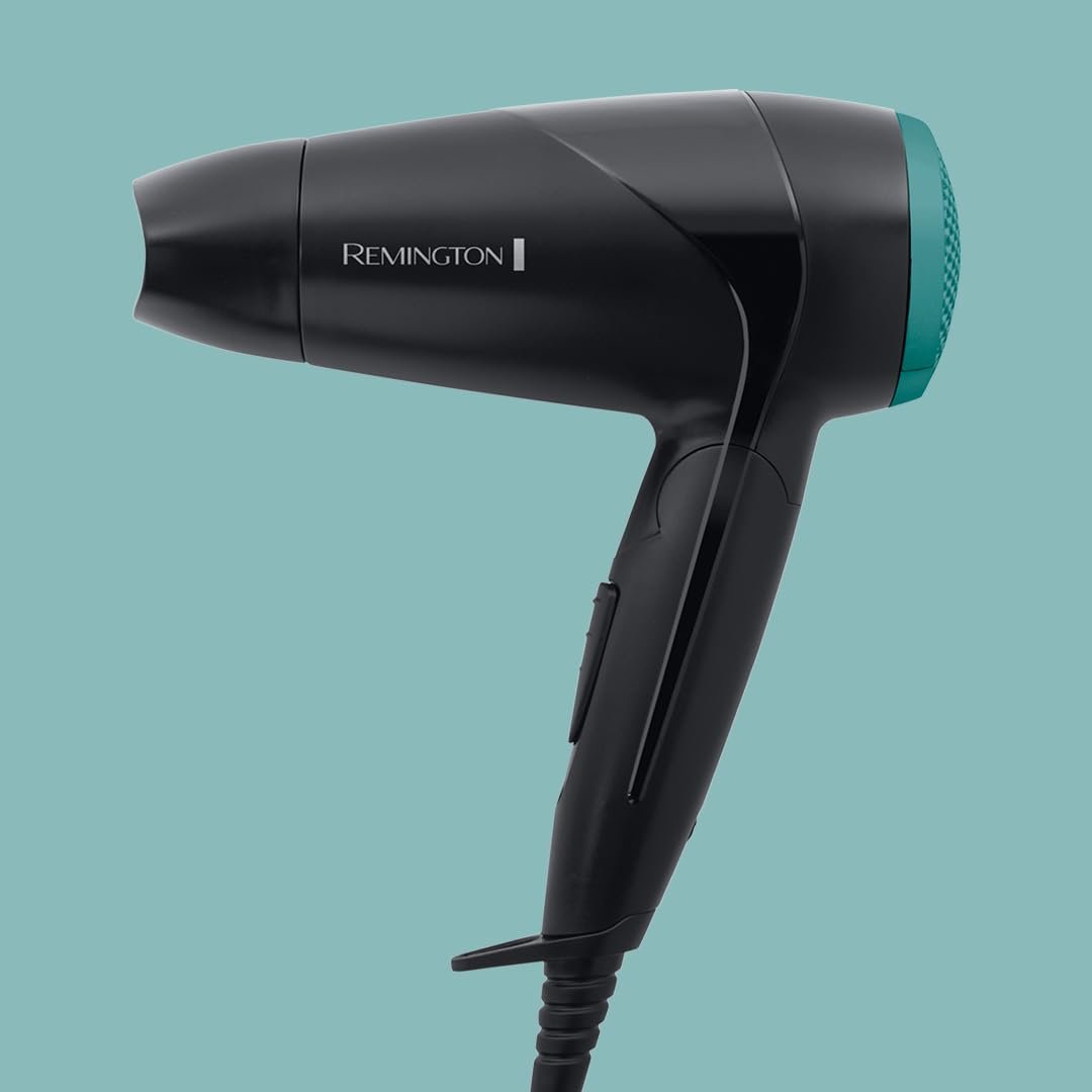 Фен Remington On The Go D1500 2000 Вт, регулировка напряжения, складной, насадка, диффузор, черный, фото №6