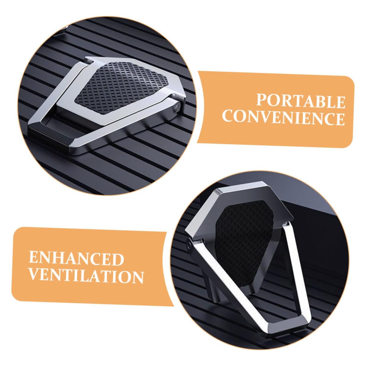 Подставка для ноутбука Портативная, цинковый сплав, складная, эргономичная, для охлаждения, 4 шт, фото №9