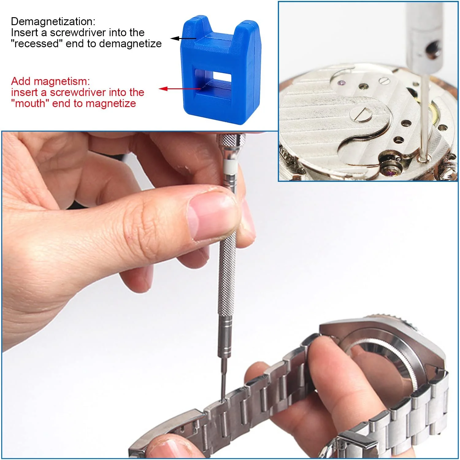 Набір годинникових викруток 13 прецизійний 13 шт. 0.6 мм - 2.0 мм з розмагнічувачем, фото №6