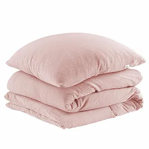 Постільна білизна Pure Label Muslin 135 x 200 см з наволочкою 80 x 80 см 100% бавовна Муслін Рожева - Фото 1