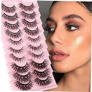 Накладные ресницы Angoily Блестящие алмазные 10 пар Женские Девочки Пушистые Натуральные Химическое волокно synthetic.ua - Фото 1