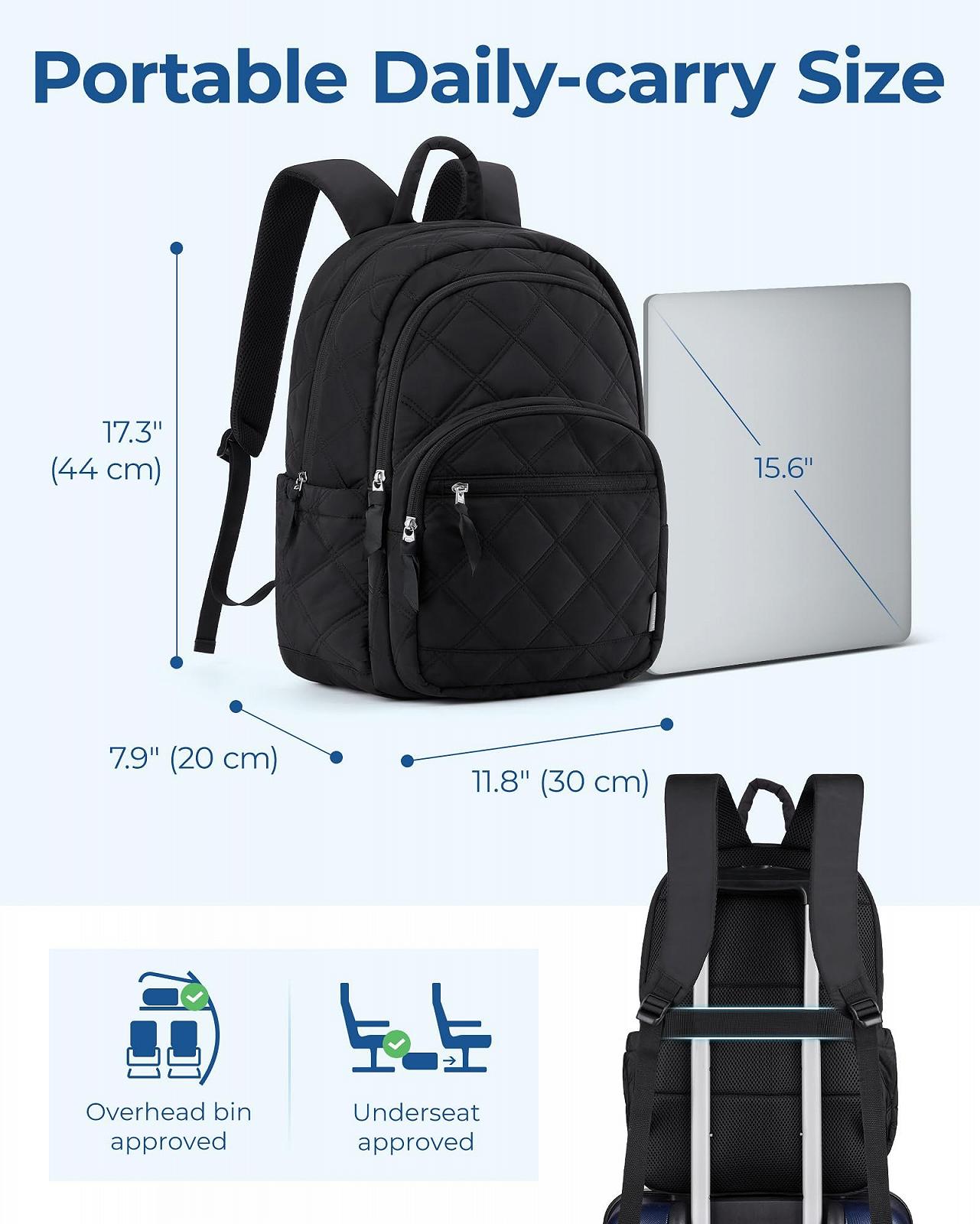 Рюкзак для ноутбука bagsmart Puffer Laptop Backpack 15.6 Inch стьобаний водонепроникний 15.6 Inch, фото №2