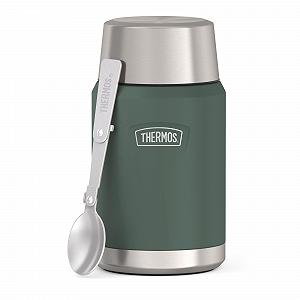 Термос для їжі Thermos ICON 0.71 л нержавіюча сталь зі складаною ложкою Темно-зелений - Фото 1