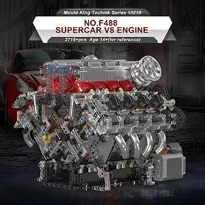 Конструктор Двигатель V8 Mould King Technik 10219 2718 деталей synthetic.ua - Фото 1