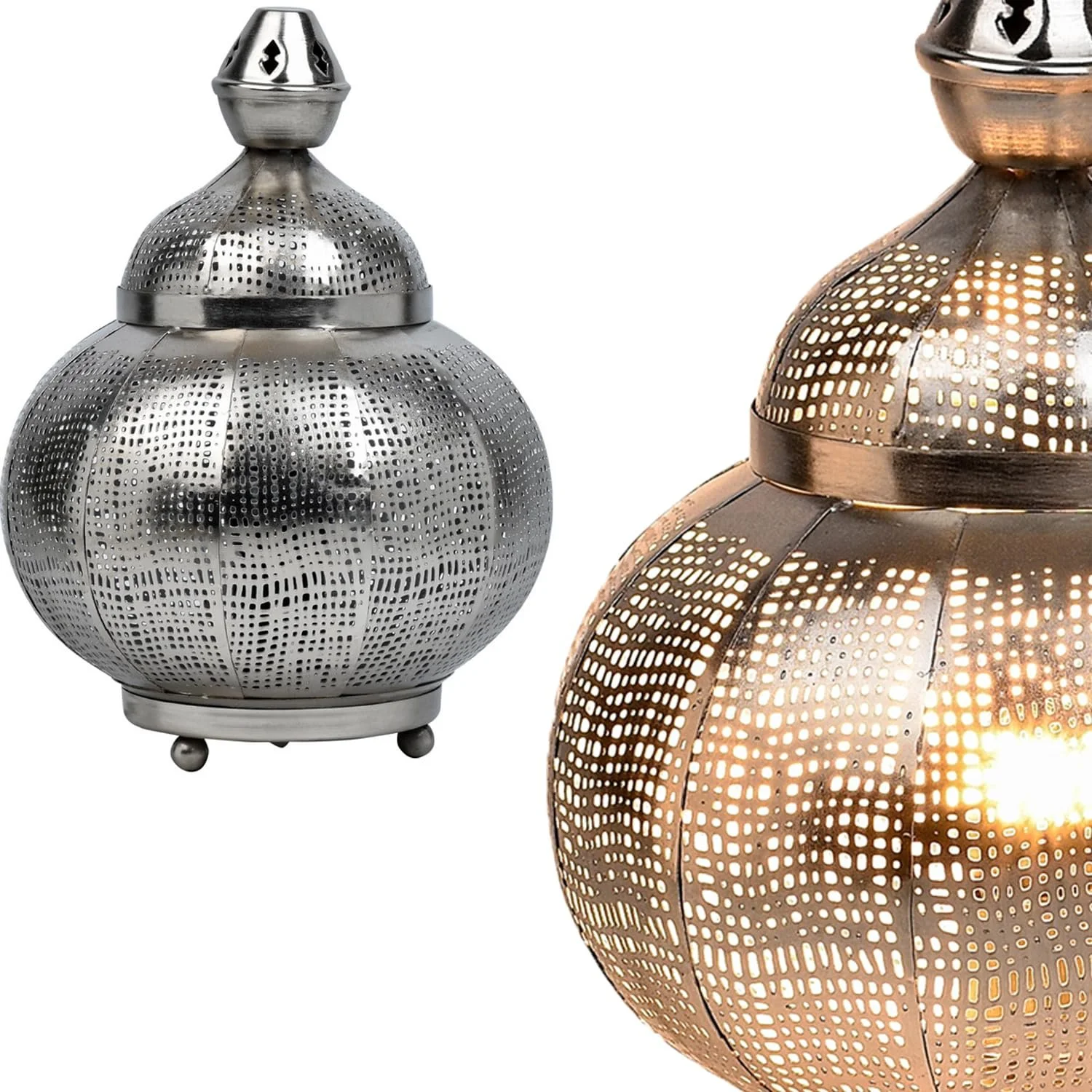 Настільна лампа Marrakech Jamala 32 см Металева E27 Срібляста, фото №7