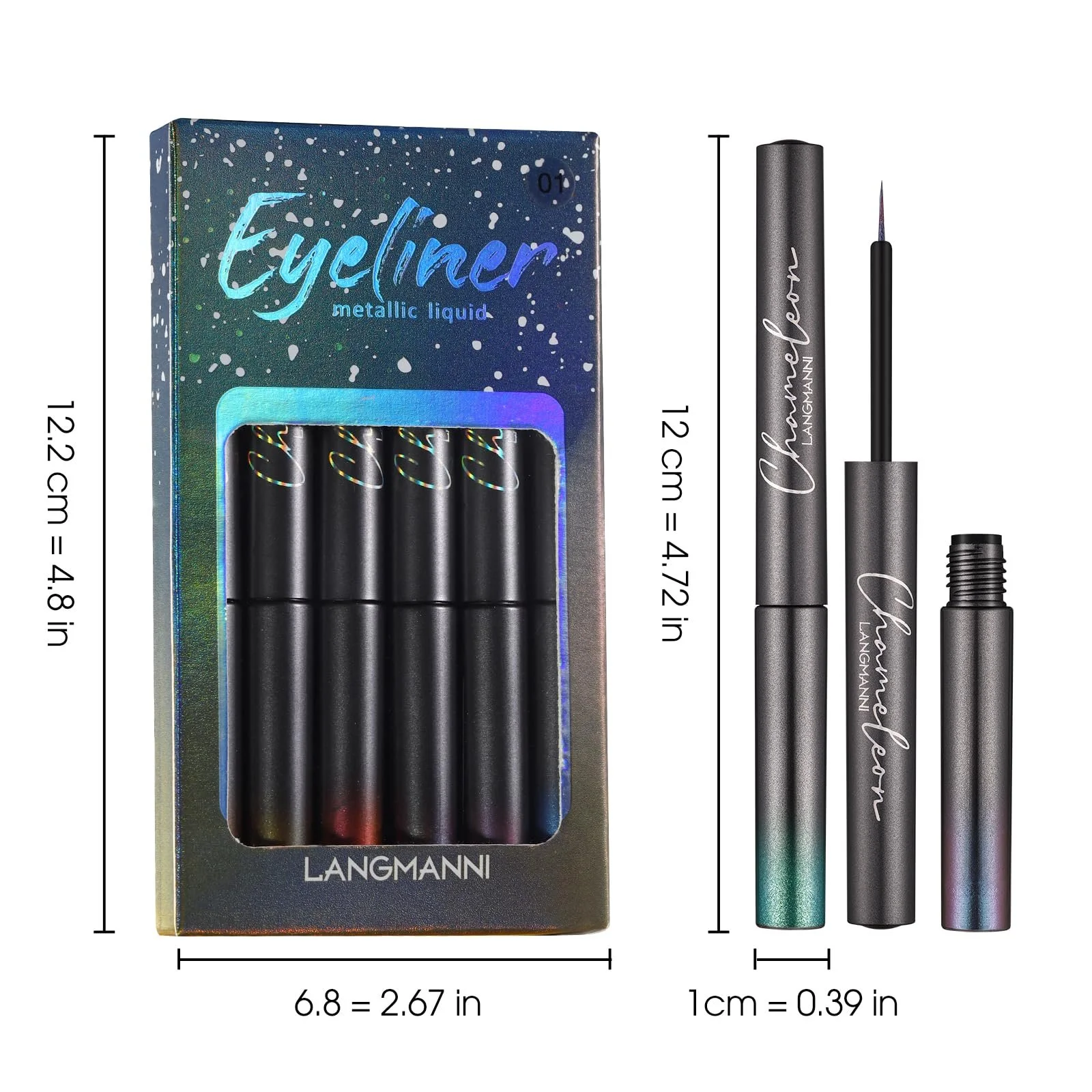 Підводка для очей Блискуча Високопігментована Водостійка Набір, фото №4