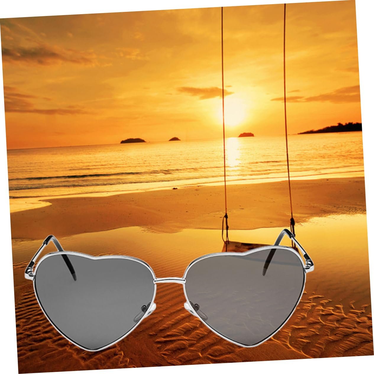 Сонцезахисні окуляри Серце Металева оправа Мода UV400, фото №5