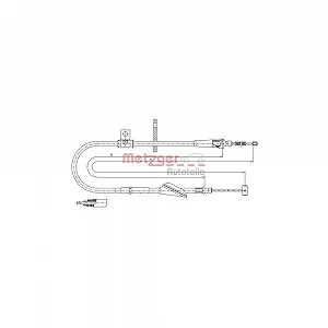 Трос стоякового гальма METZGER 11.5745 для OPEL SUZUKI GENERAL MOTORS - Фото 1