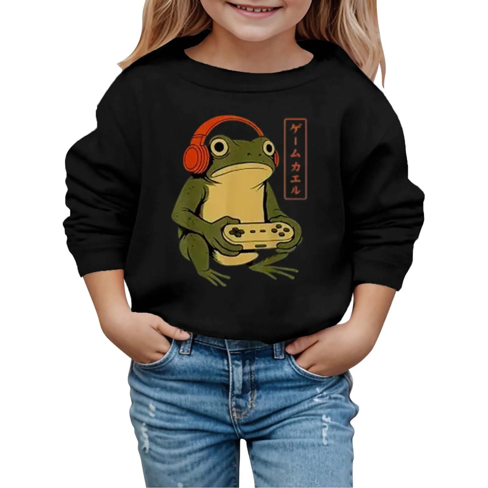 Худи с длинными рукавами для девочки с принтом, повседневный пуловер для детей и подростков, мягкий флис, теплая зимняя осенняя одежда, фото №2