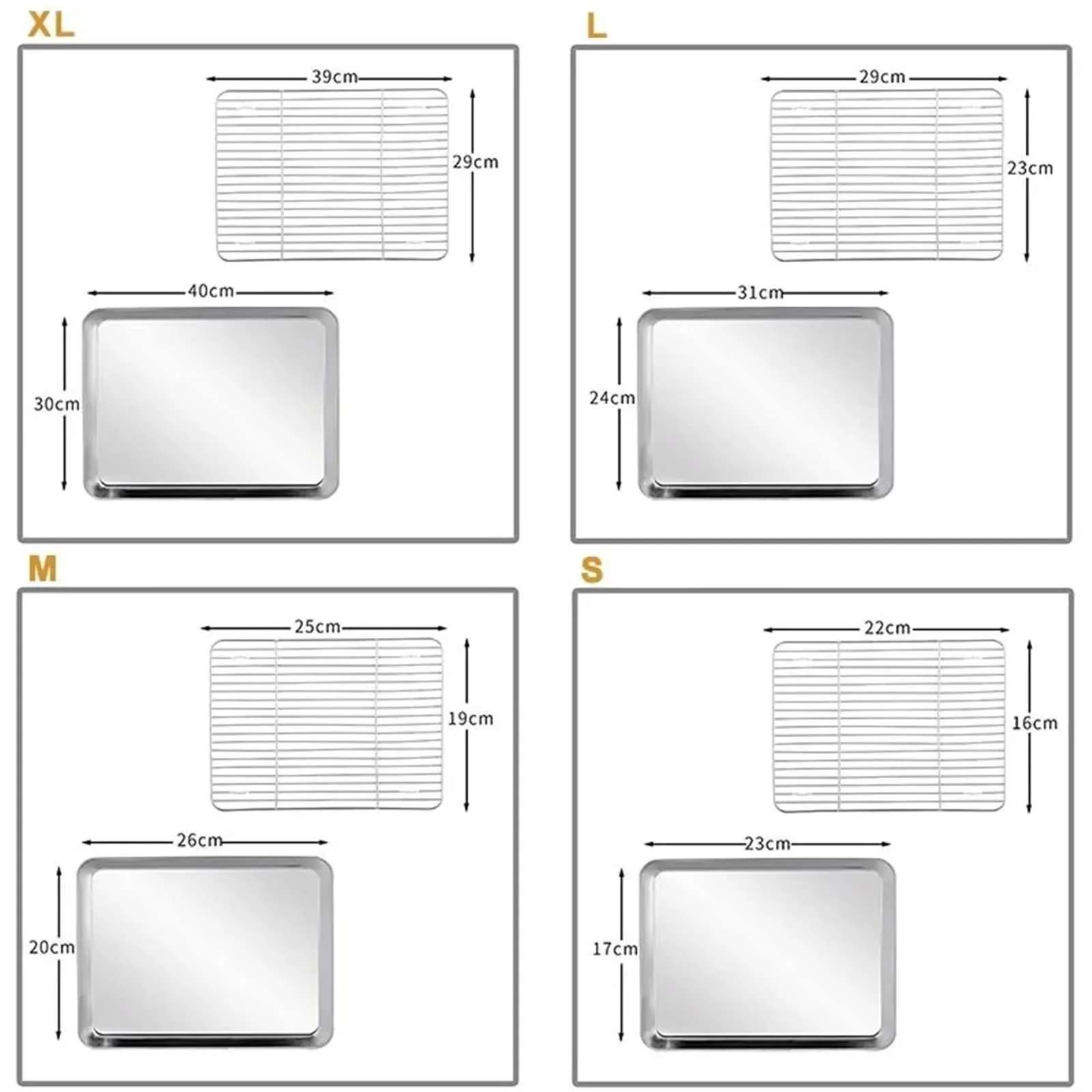 Форма для випікання та гриля нержавіюча сталь прямокутна з решіткою для охолодження XL grill, фото №3