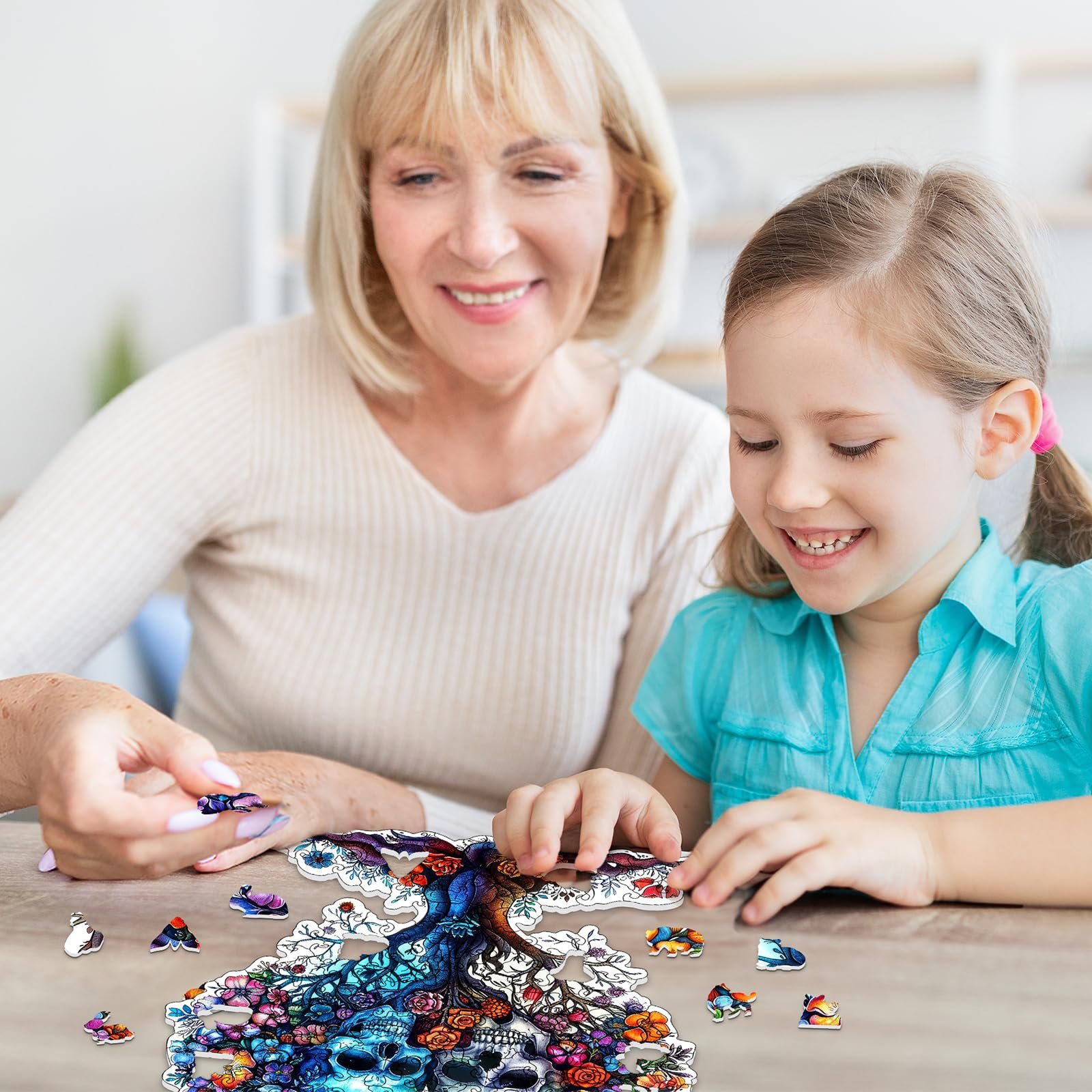 Деревянный пазл Skull с деталями неправильной формы 28.2 × 14.0 см, фото №6