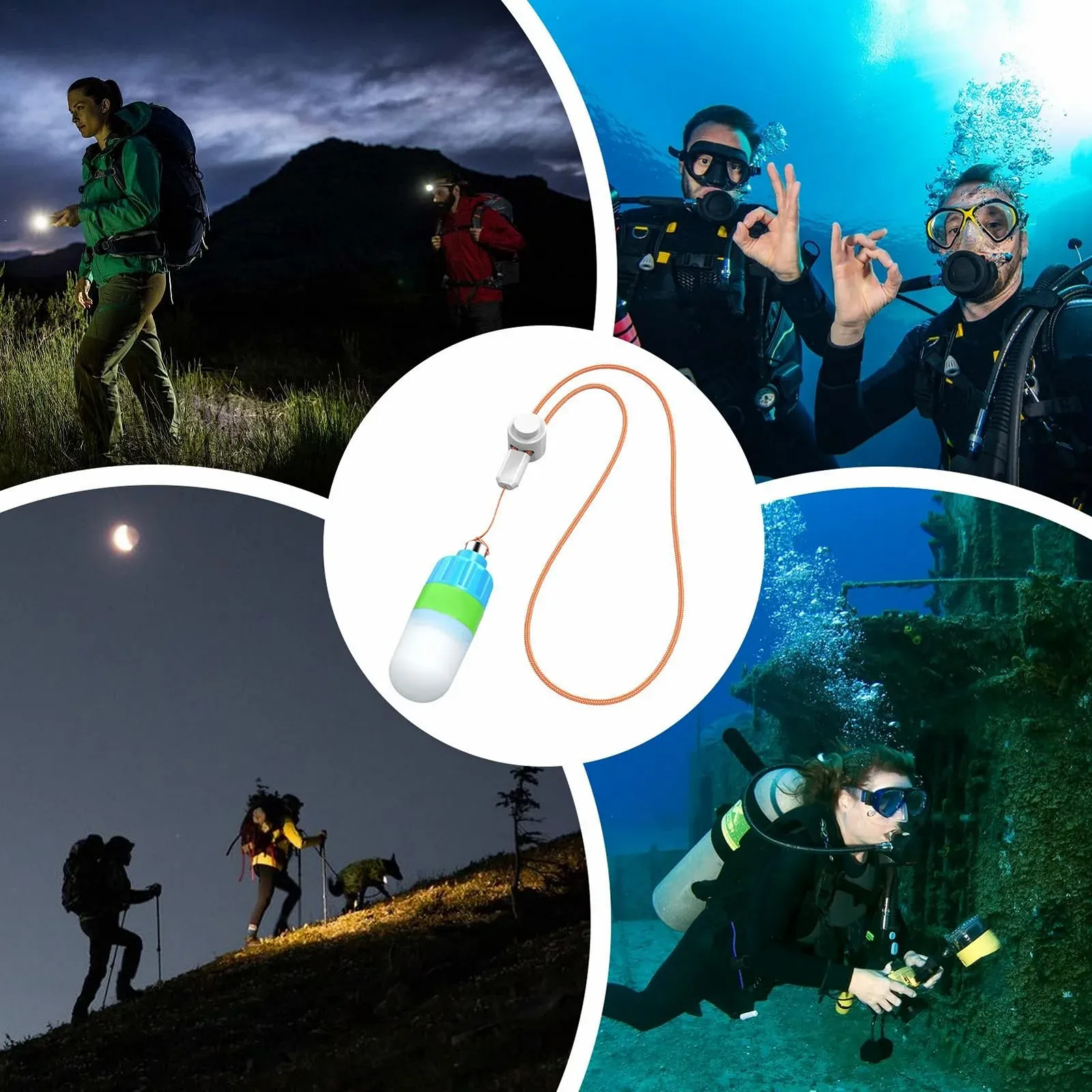 Водонепроницаемый фонарь Underwater Burner LED SOS, 2 режима, для ночных погружений, бассейна, озера, моря, кемпинга, дайвинга, фото №4