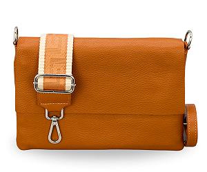 Сумка на плечо Brise Женская Натуральная кожа Elisa Ручная работа Маленькая Тонкая сумка 3 Отделения Сумка через плечо с кожаным ремешком + Дополнительный широкий узорчатый ремешок Сделано в Италии - Фото 1