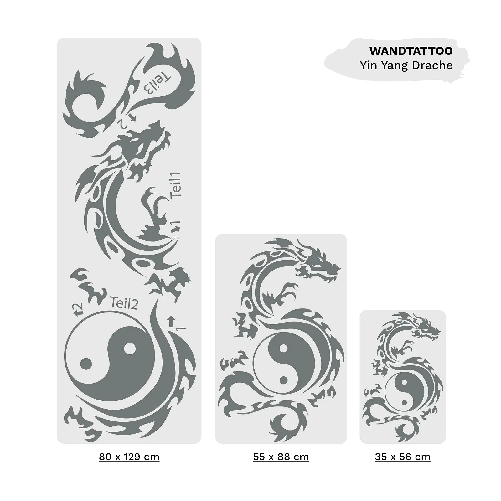 Наклейка на стену Loft Дракон Инь-Ян Трайбл, фото №3