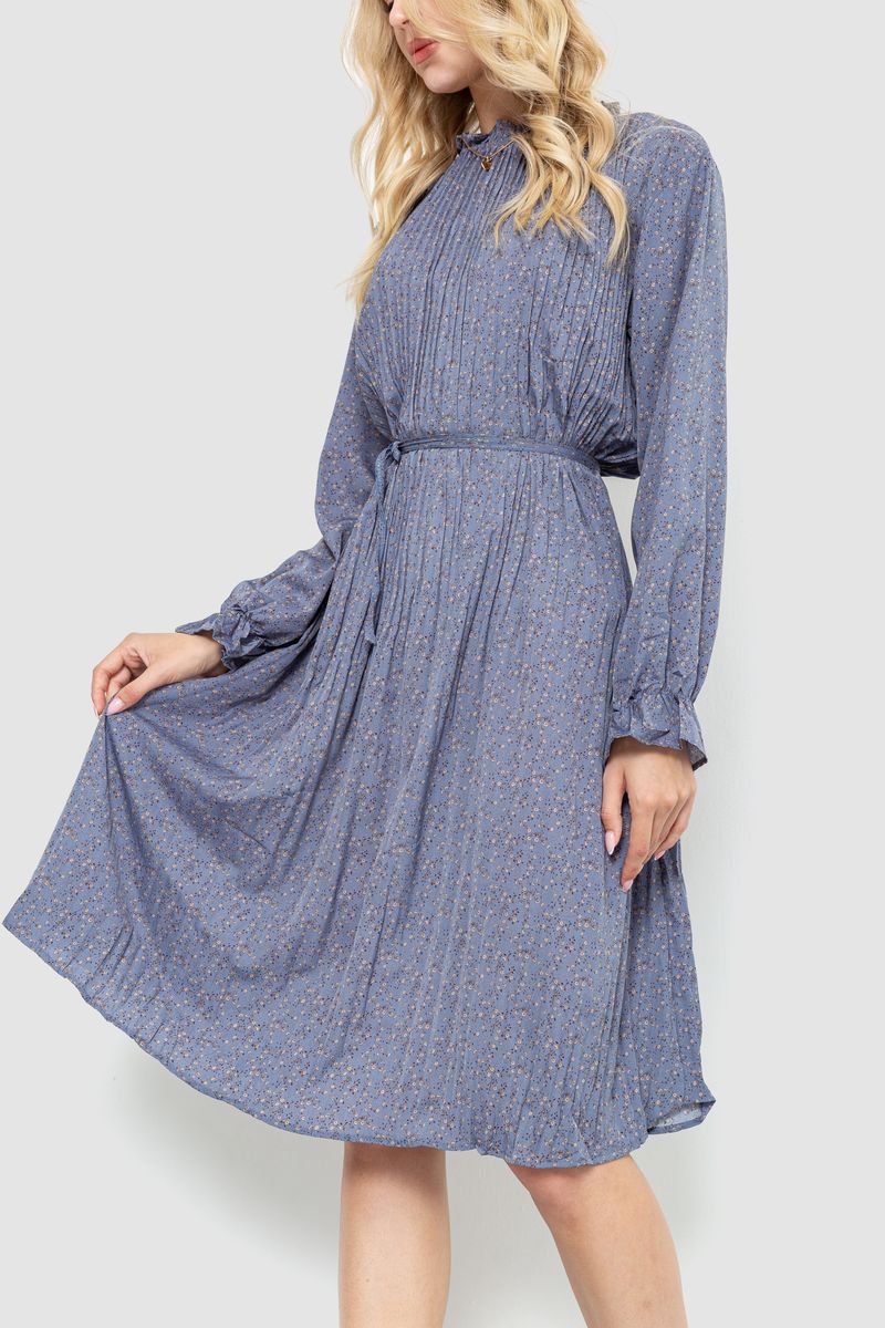 Платье свободного кроя шифоновое цвет джинс 204R701, фото №3